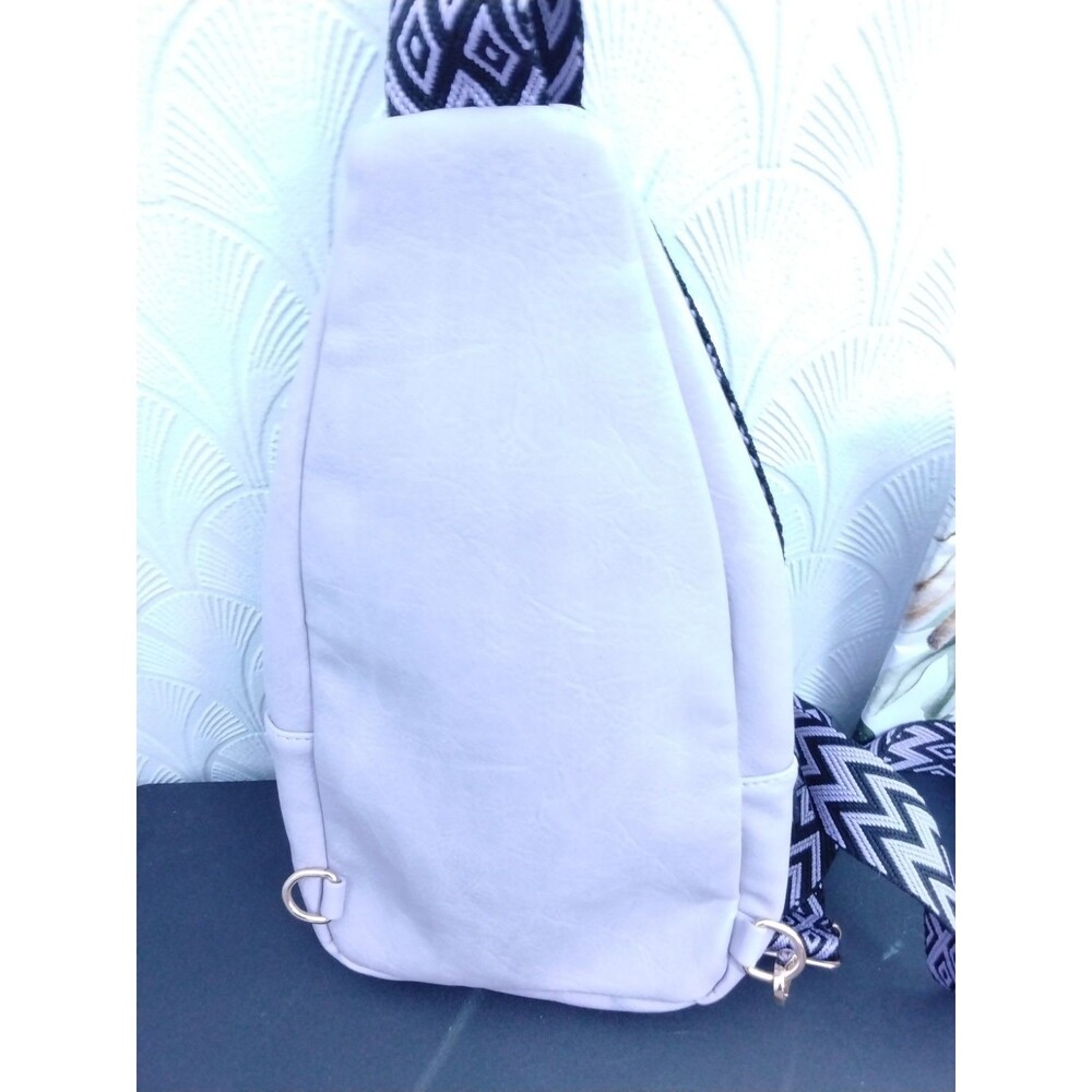 Sam & Hadley Guitar Strap Sling Bag Lilac w Gold /Studs Embellishments NWT